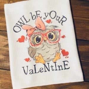 Owl be your Valentine towel